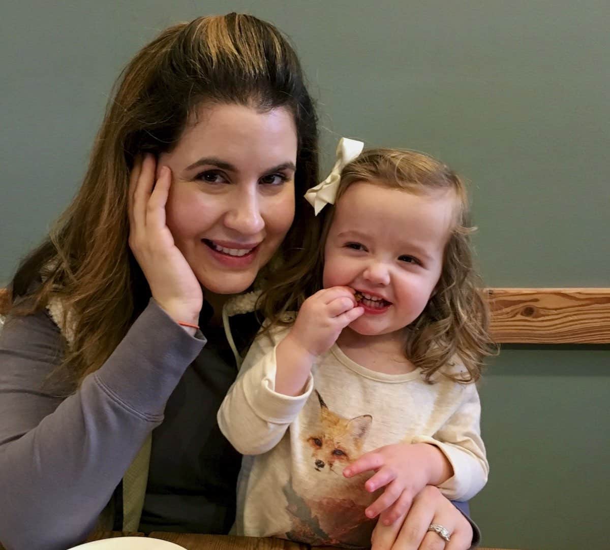 My daughter and grand daughter in a coffee shop.