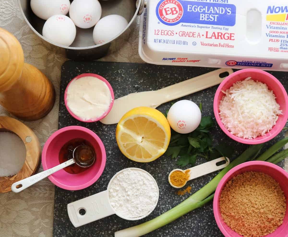 Ingredients for crispy coconut curried devils.