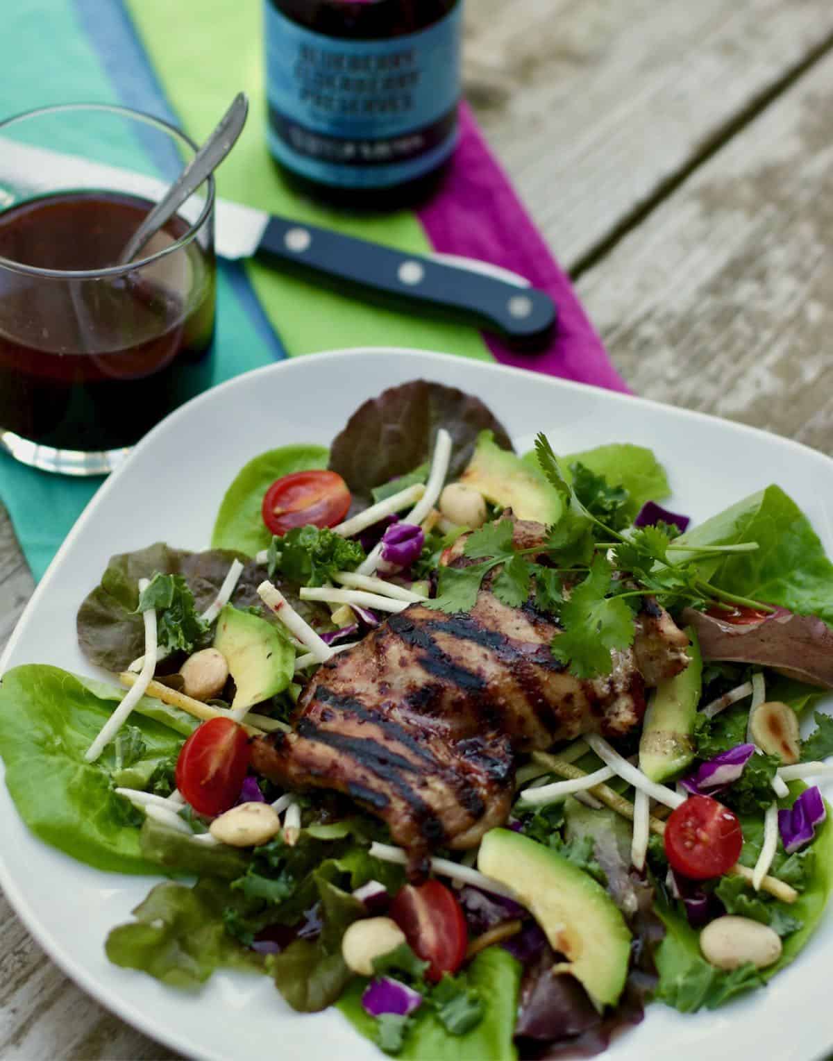 Grilled chicken Elderberry salad