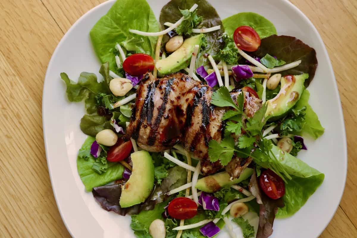 Grilled chicken Elderberry salad.