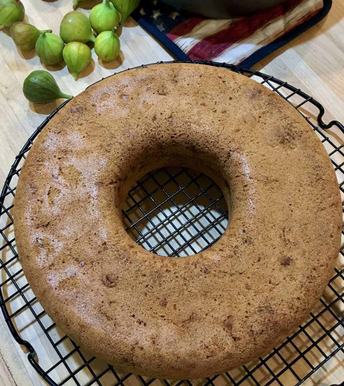 Baked fig cake.