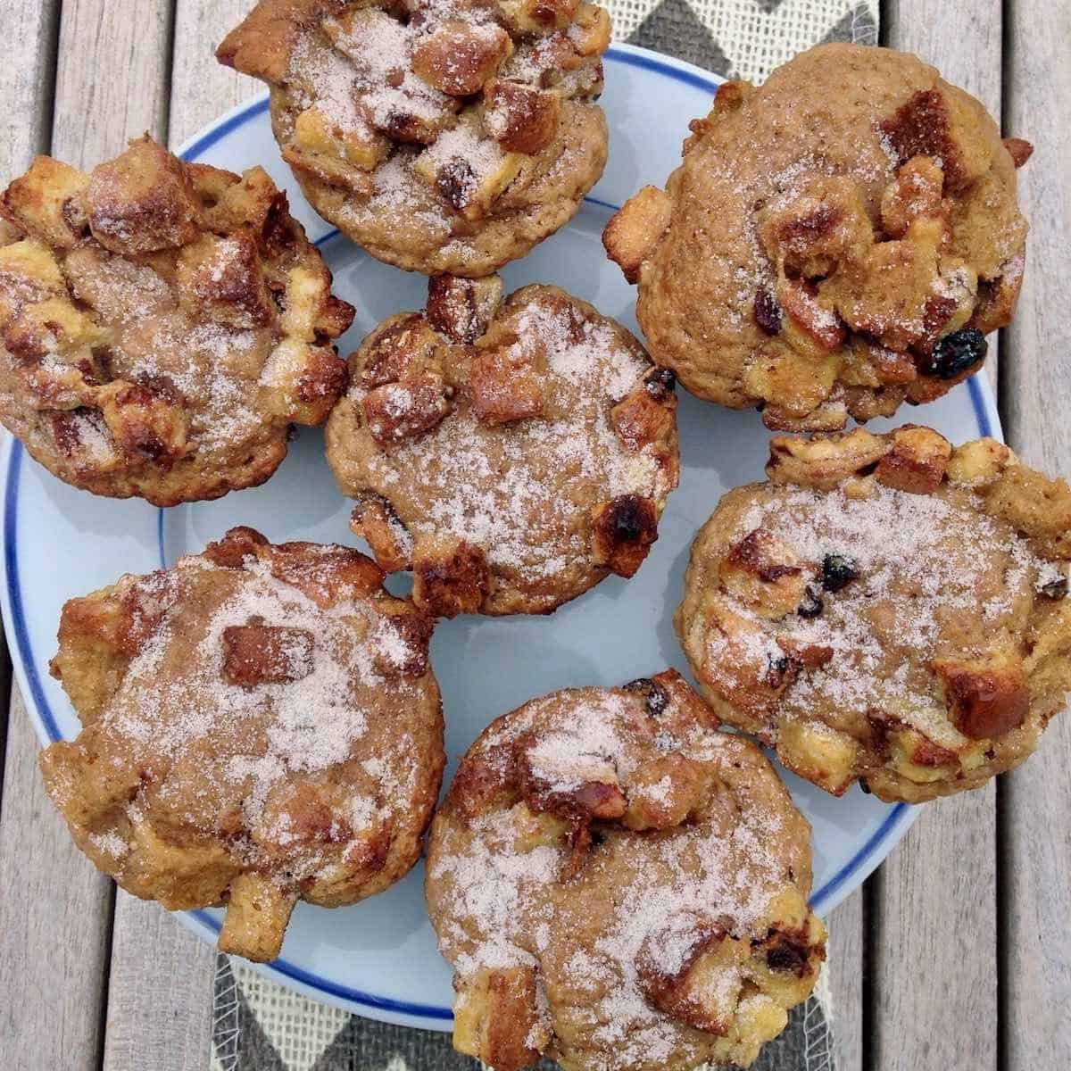 French toast muffins on a plate.