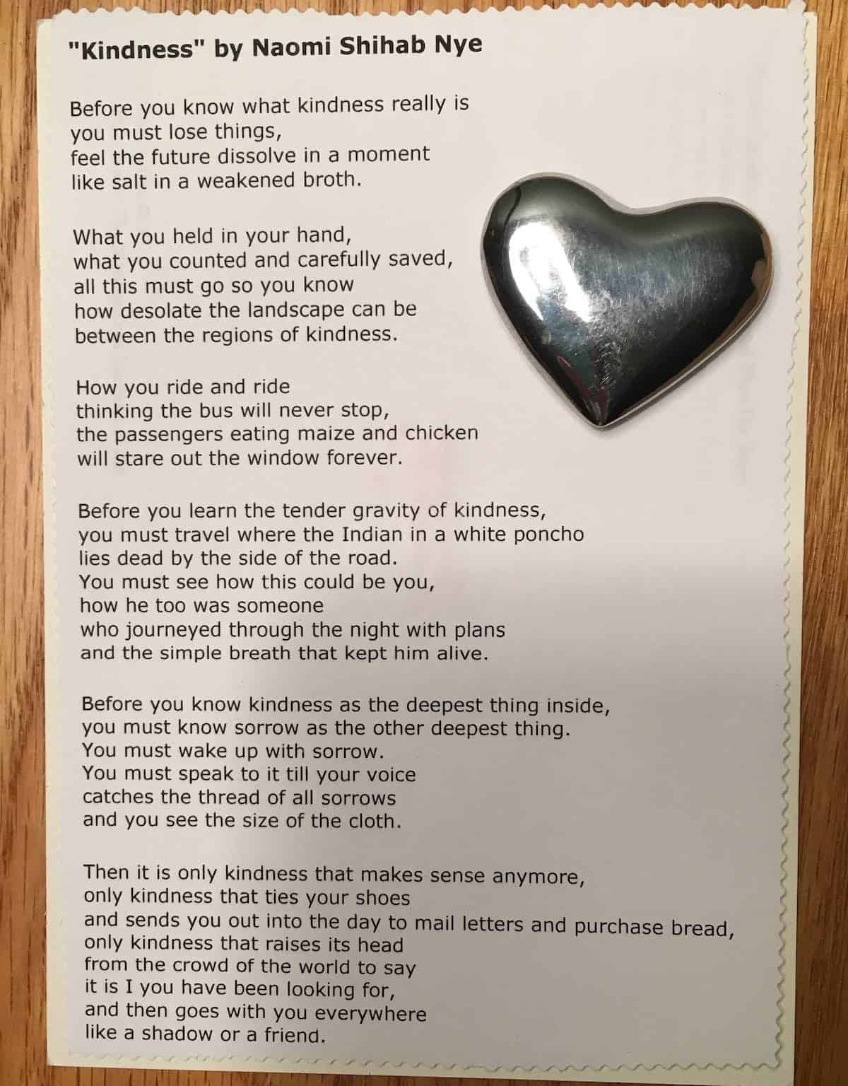 Copy of Kindness poem.
