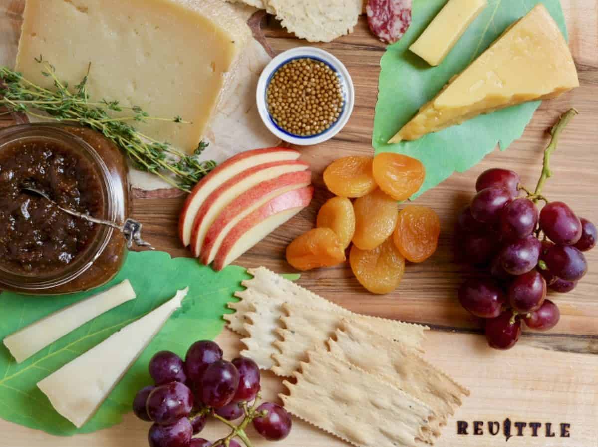 Revittle fruit and cheese display.