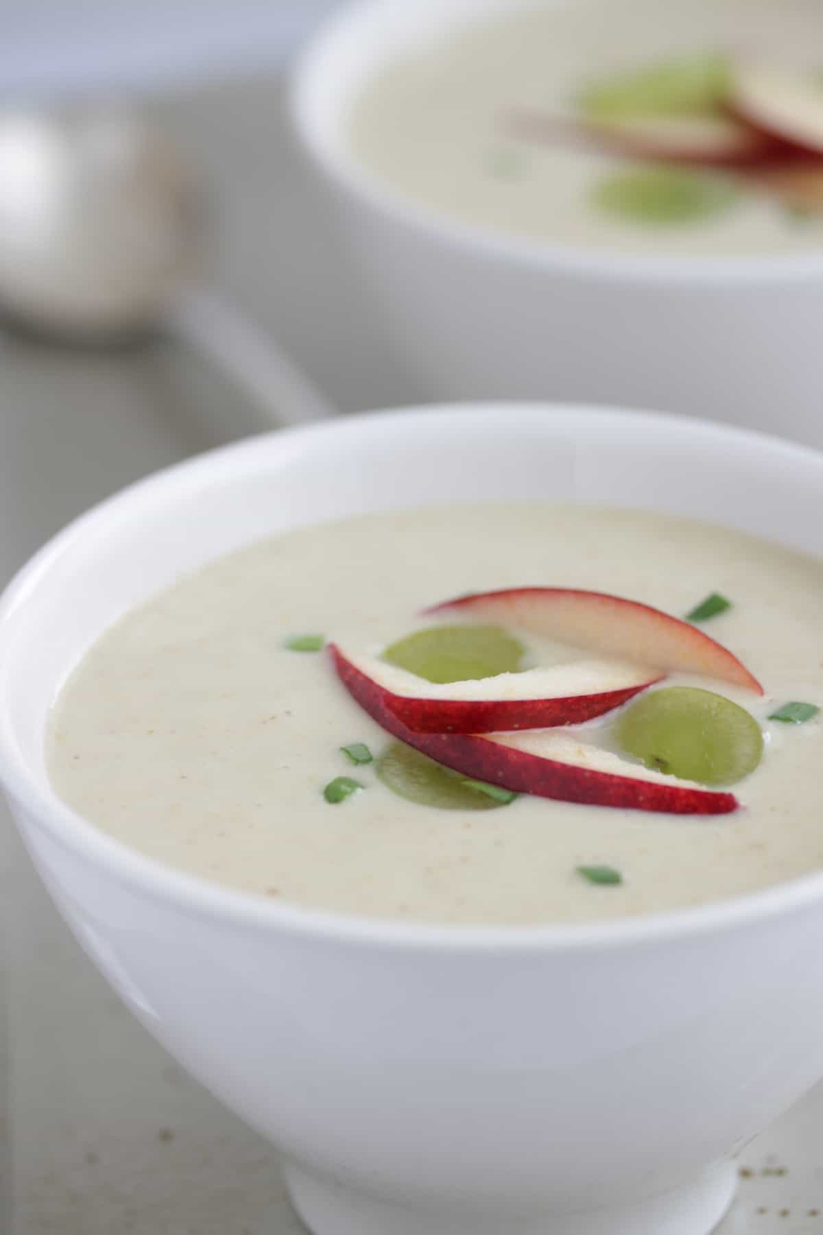 Apple soup in a bowl.