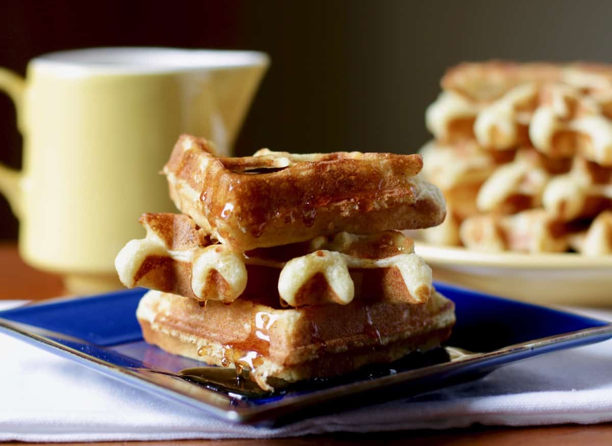 Waffles with syrup.