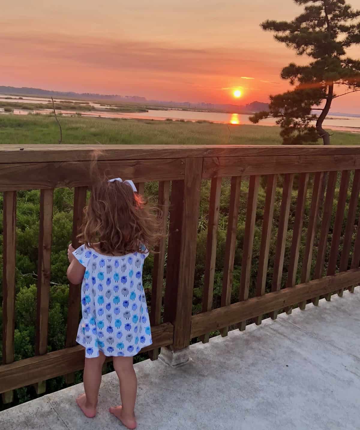 Granddaughter at sunset.