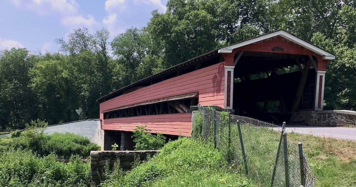 Crossing a covered bridge.