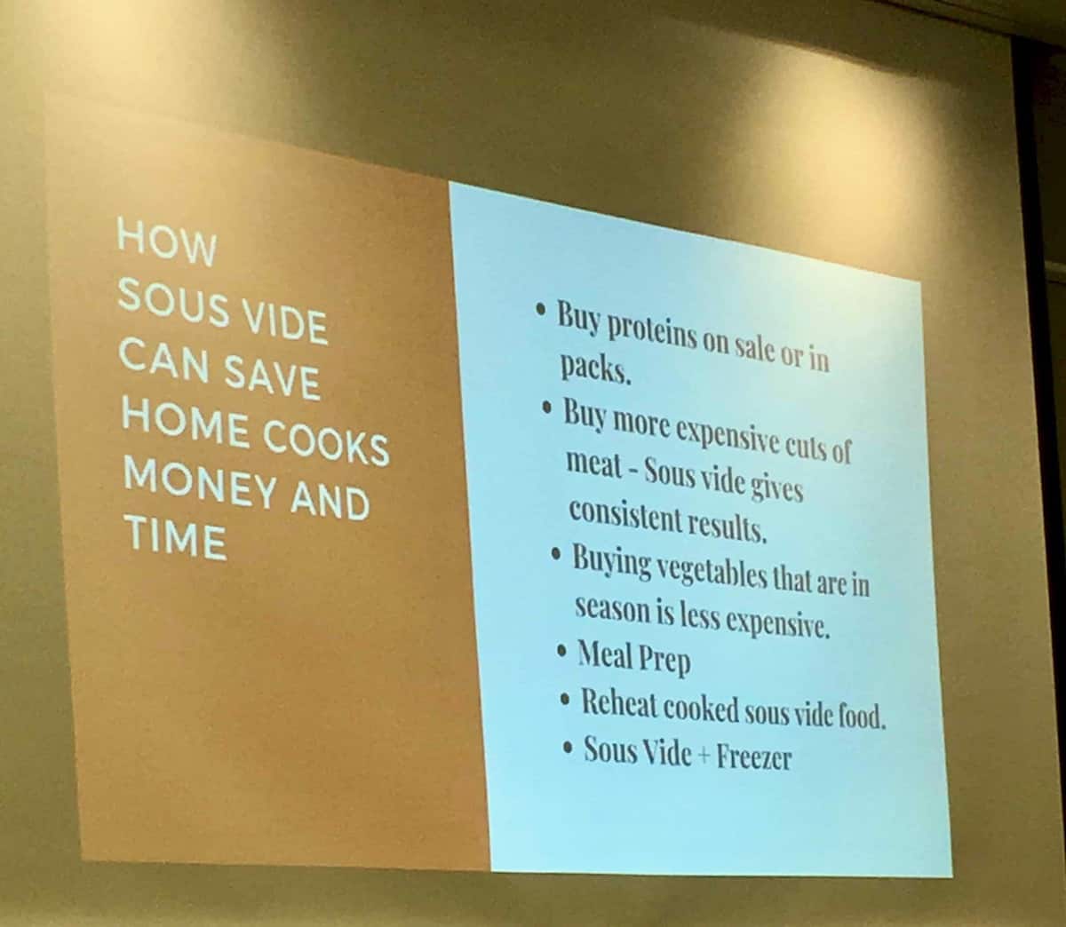 sous vide learning experience