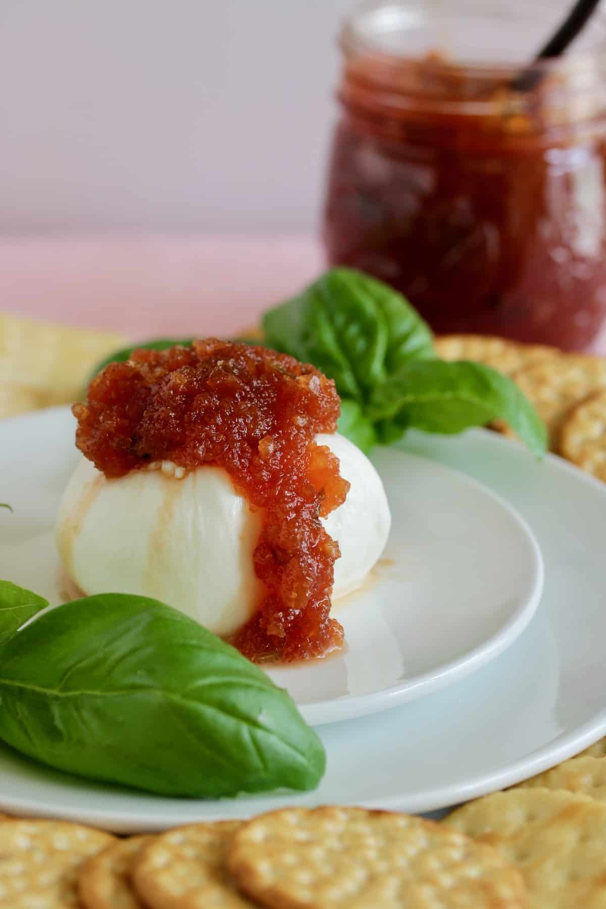 watermelon jicama jam on burrata is among the best salsa summer appetizers